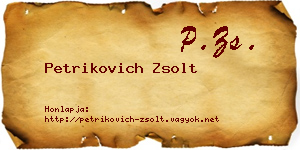 Petrikovich Zsolt névjegykártya